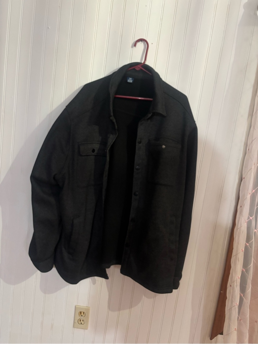George Men's Dark Black Lightweight Shirt Jacket